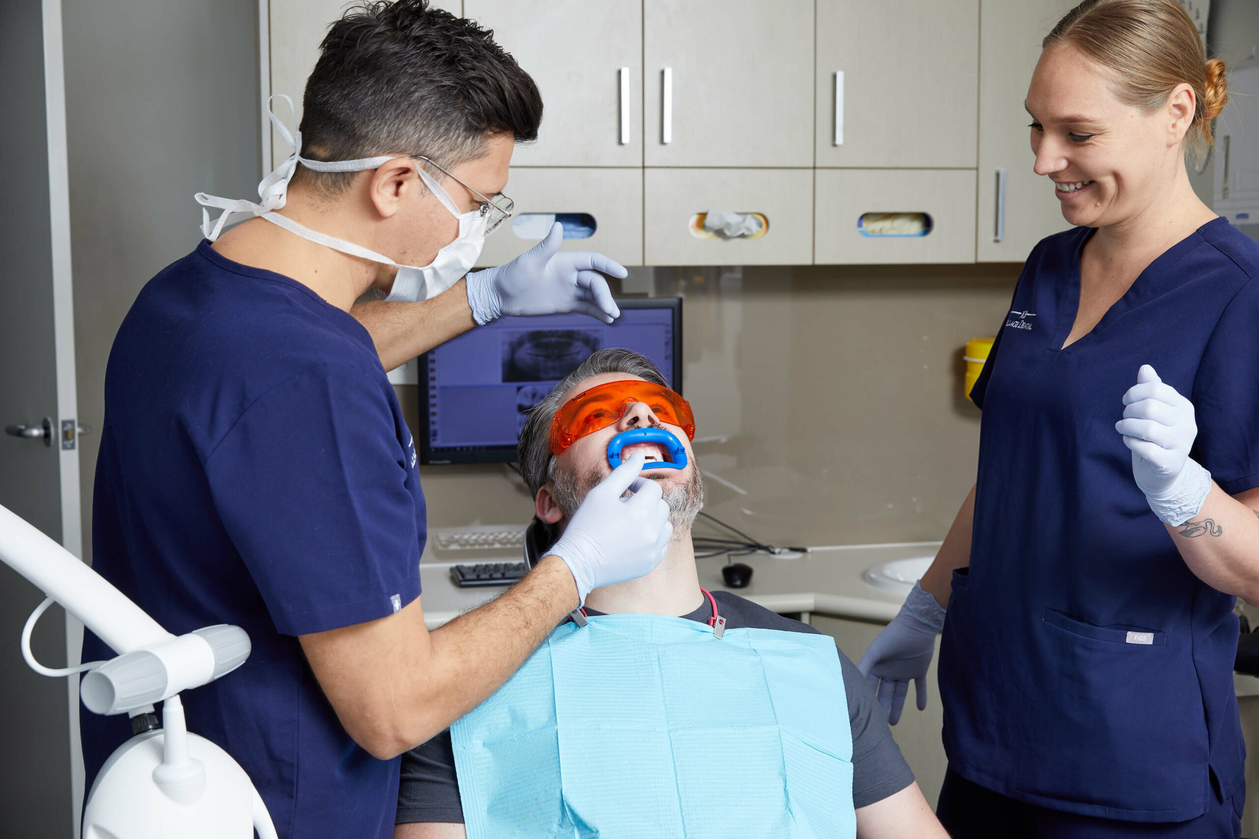 Man getting dental treatment