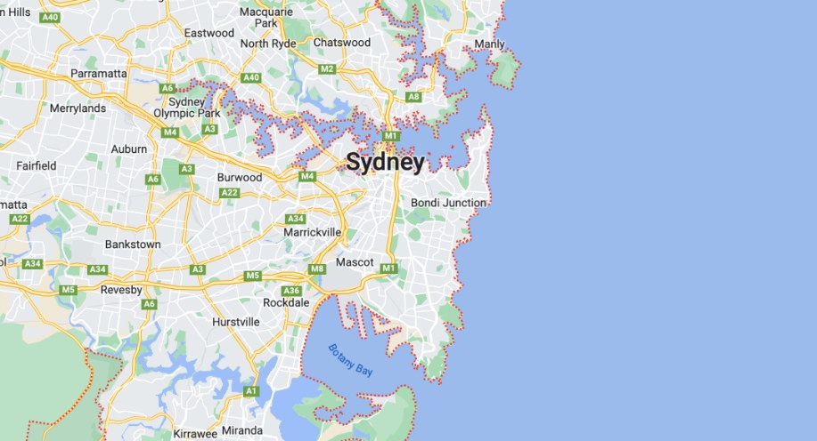 Google map of sydney
