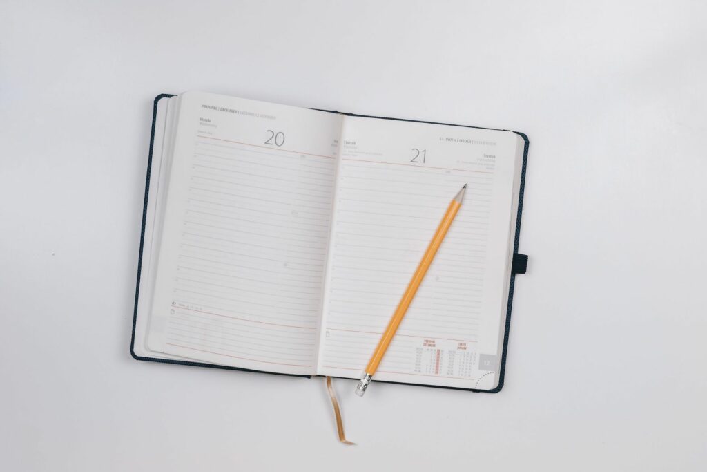 Open weekly planner